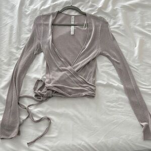 Elegant Wrap Top in Silver